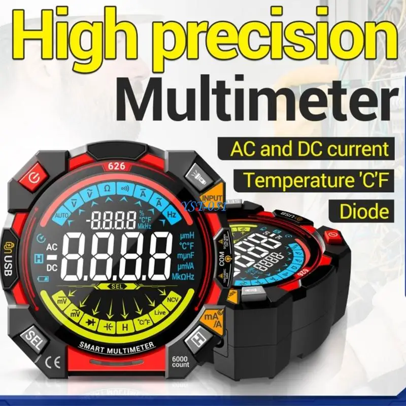 

E15A Multimeter Tester, Voltmeter Auto Ranging Ohmmeter Voltages Resistance Continuity NCV Live Test