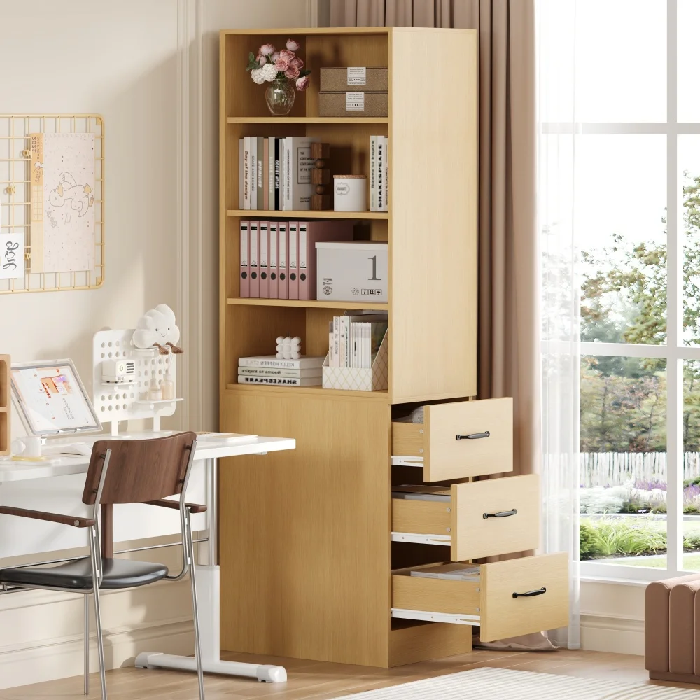 Kleine boekenkast met wielen, met planken en laden, links/rechts omkeerbare configuratie, valbeveiliging, nachtkastje