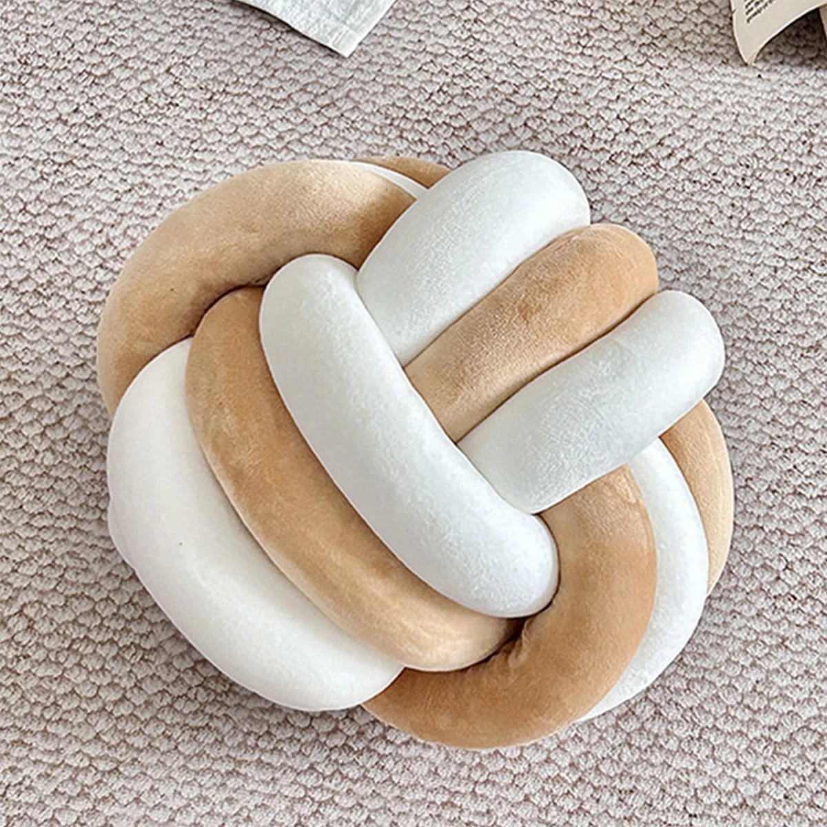 Hand Knotted Ball Pillow – Soft Round Knot Cushion for Modern Home Decor
