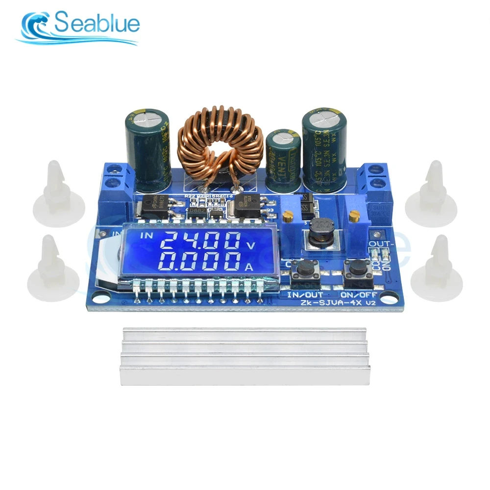 35W DC 5.5-30V to 0.5-30V Digital LCD Display Automatic Step up down Buck Boost Converter Power Supply Module Adjustable Board