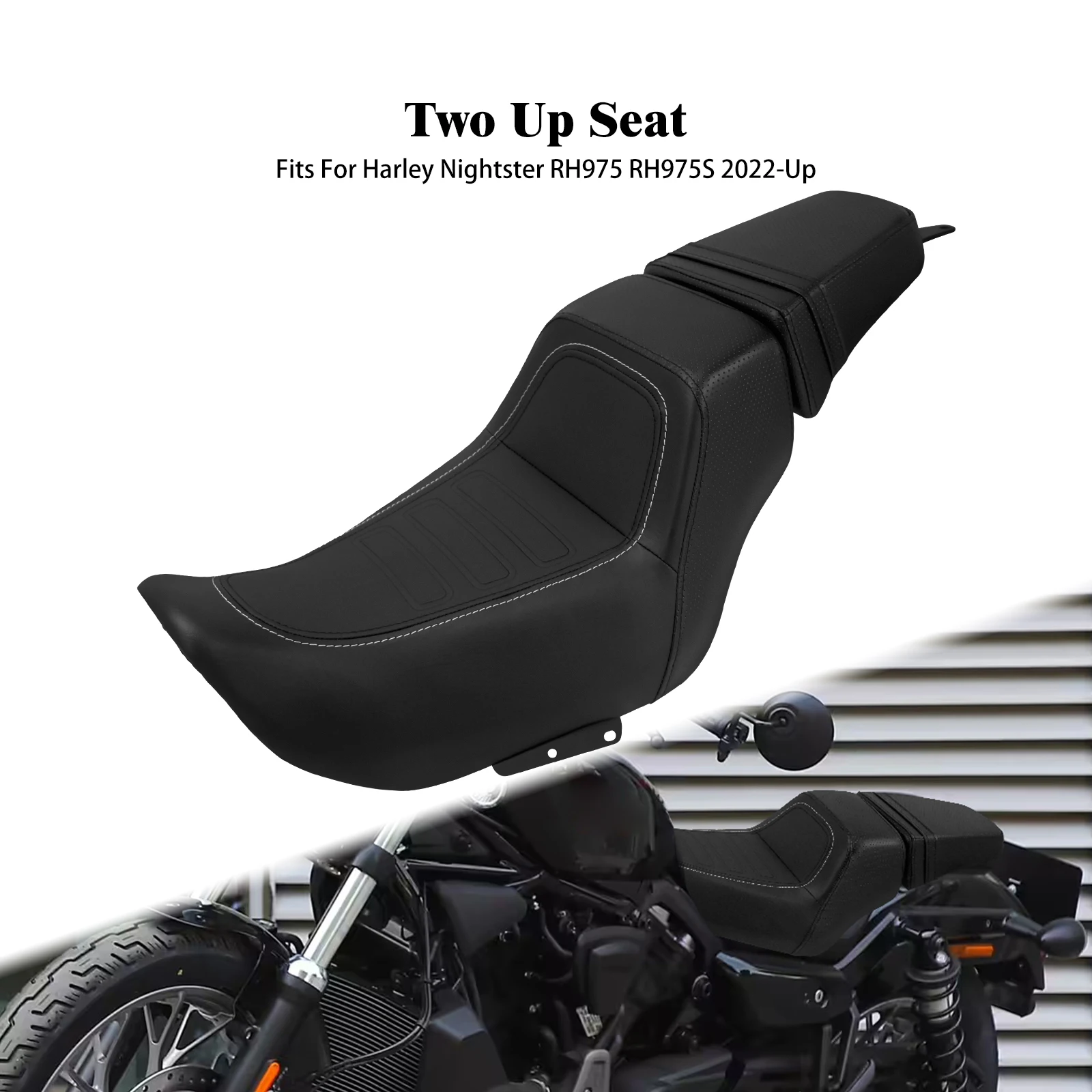 Two Up Driver Passenger Seat Motorcycle Front Rear Saddle Seat For Harley Nightster RH975 2022-24 Nightster Special RH975S 23-24