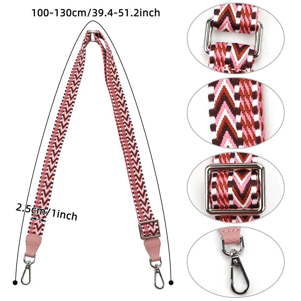 Nylon Embroider Bag strap For Women Bag Accessories Genuine Leather Shoulder Bag Strap Adjustable Transformation Crossbody Strap