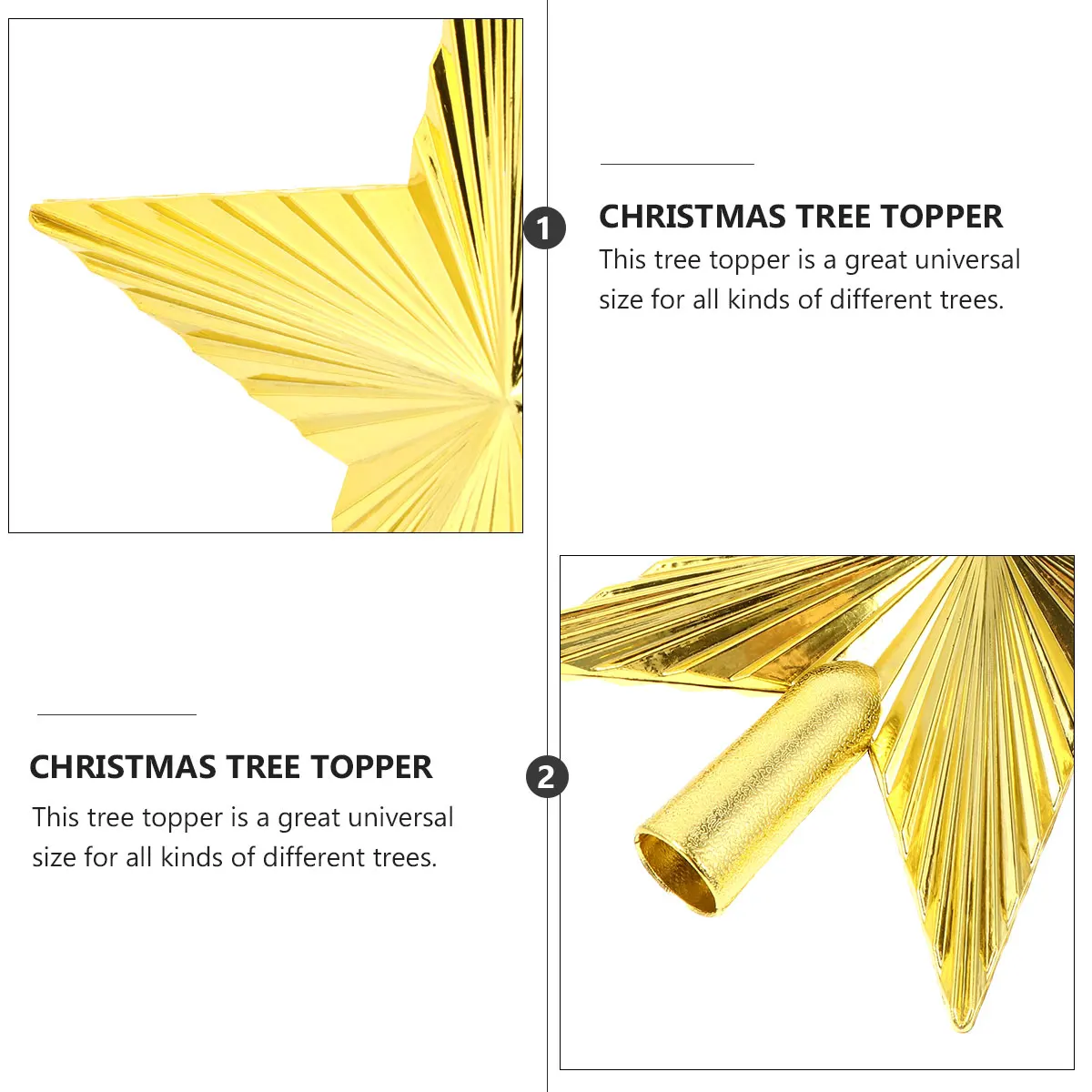 

2 Pcs Christmas Tree Top Star Decor Topper for Mini Decorative Items Small Toppers Plastic Vintage Tooper