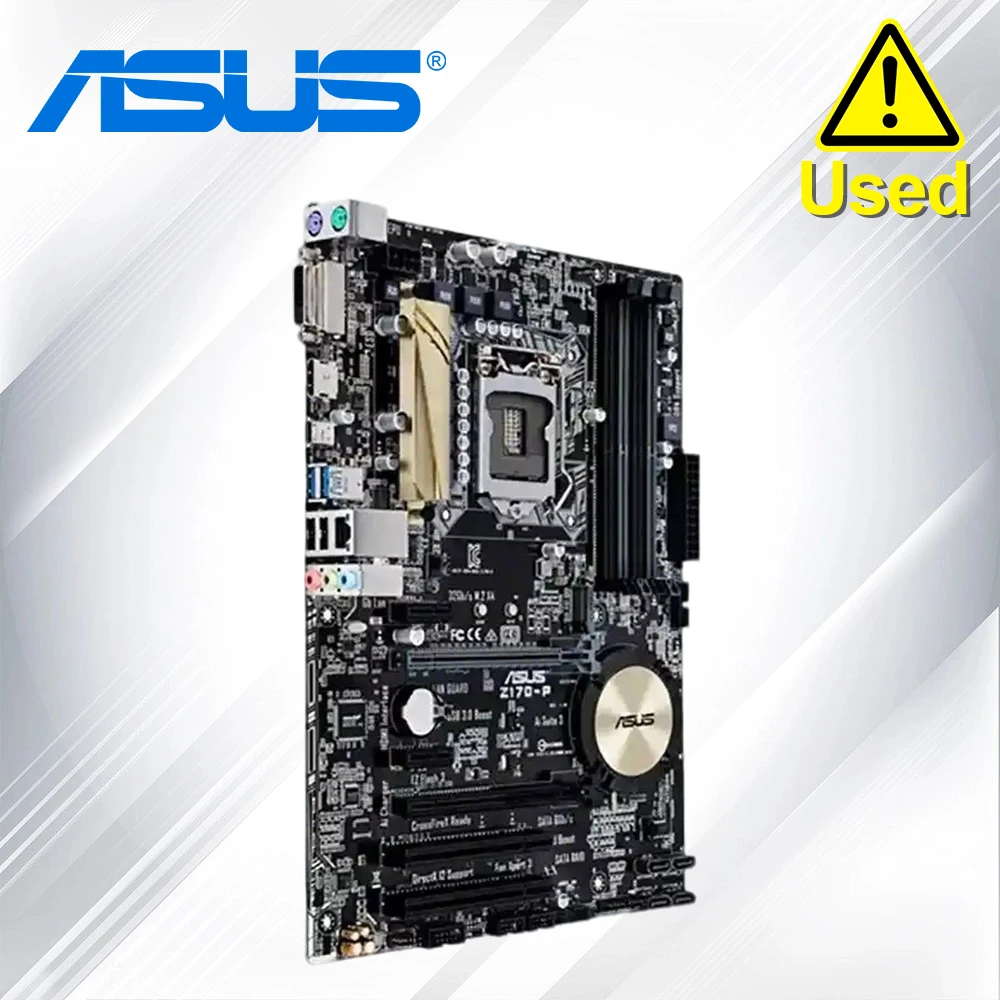 Asus Z170-P Desktop Motherboard Z170 Socket LGA 1151 i7 i5 i3 DDR4 64G M.2 SATA3 USB3.0 USB DVI HDMI ATX