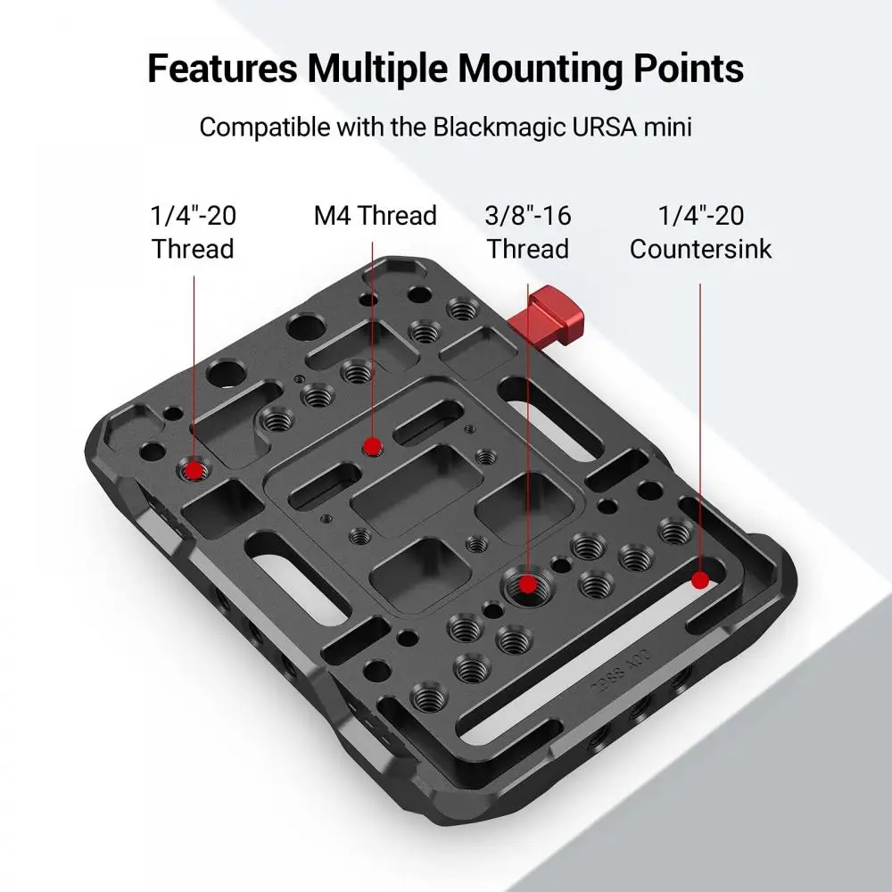 SmallRig V Mount Battery Plate, V-Lock Mount Battery Plate with 15mm Rod Clamp & Adjustable Arm for Power Supply - 2991