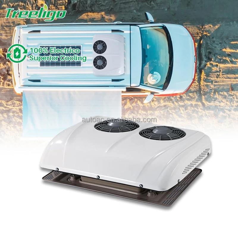 

Treeligo 12V RV Motorhome Air Conditioning Battery AC System Double Fans For Truck Caravan Auto Parking Electric Conditioner