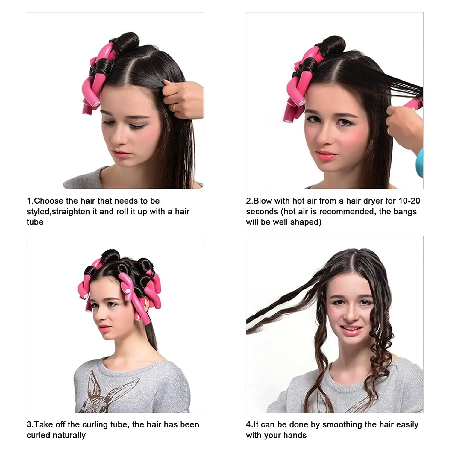 42Pcs/Box Heatless Curling Lazy Curler Tools 7" Soft Foam No Heat Hair Curlers for Damage-Free Curls for Short/Medium/Long Hai view 4