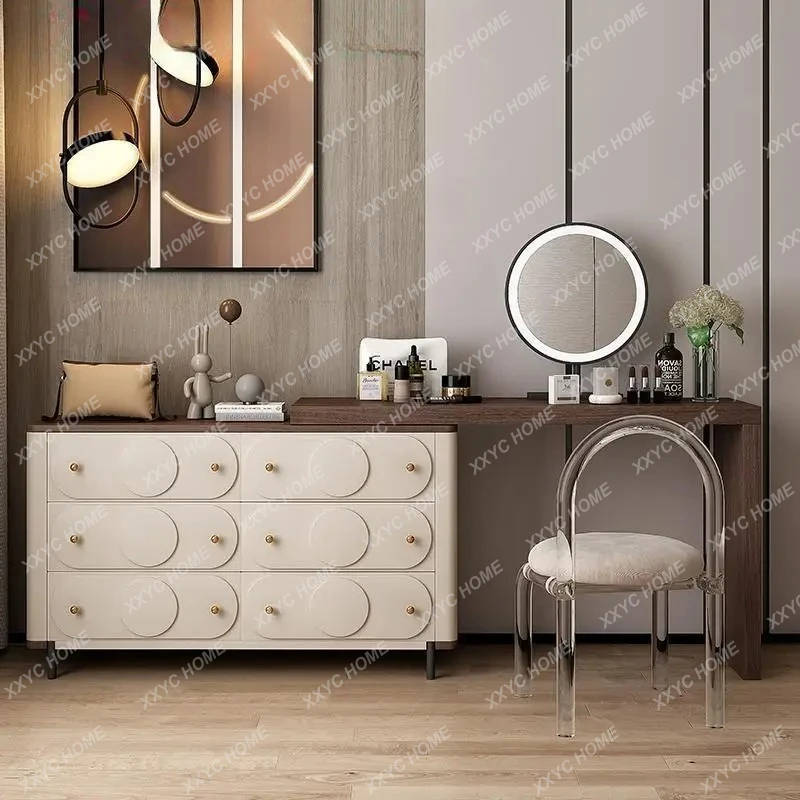 

Шкаф для хранения LX, интегрированный в спальню, в стиле ваби-саби, простой прикроватный шкаф-тумба