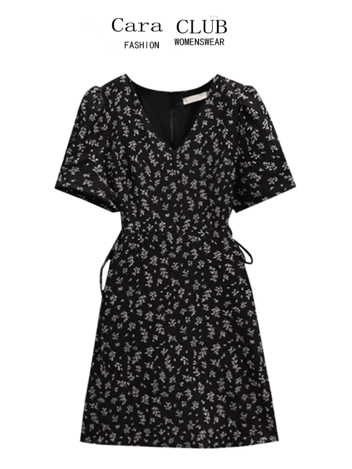

Summer Floral Print Maxi Dress Women's V-Neck Chiffon Skirt Versatile Sweet And Salty Style High Waist A-Line Korean Commute