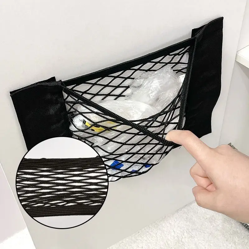 1/2pcs Car Trunk Mesh Organizer Car Tail Storage Net Seat Back Pocket Universal Trunk Bag Auto Magic Tape Network Accessories