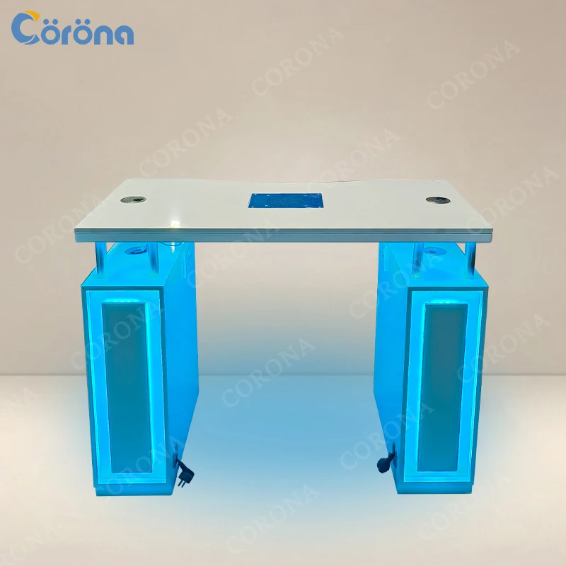 

Profesional Salon Furniture Marble Manicure Table With LED Light