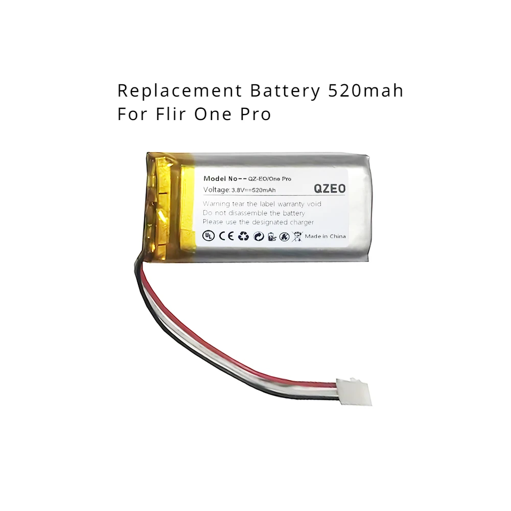 Batteria Ricaricabile Compatibile Con Flir One Pro – Modello SDL702035 / LF602035 – Li-Polymer 3.7V 450mAh – Sostituzione Perfetta