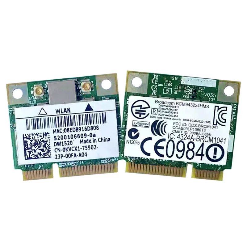 MINI PCI-E WIFI Card DW1520 BCM4322 Wireless AGN Broadcom BCM94322HM8 Lfor DELL