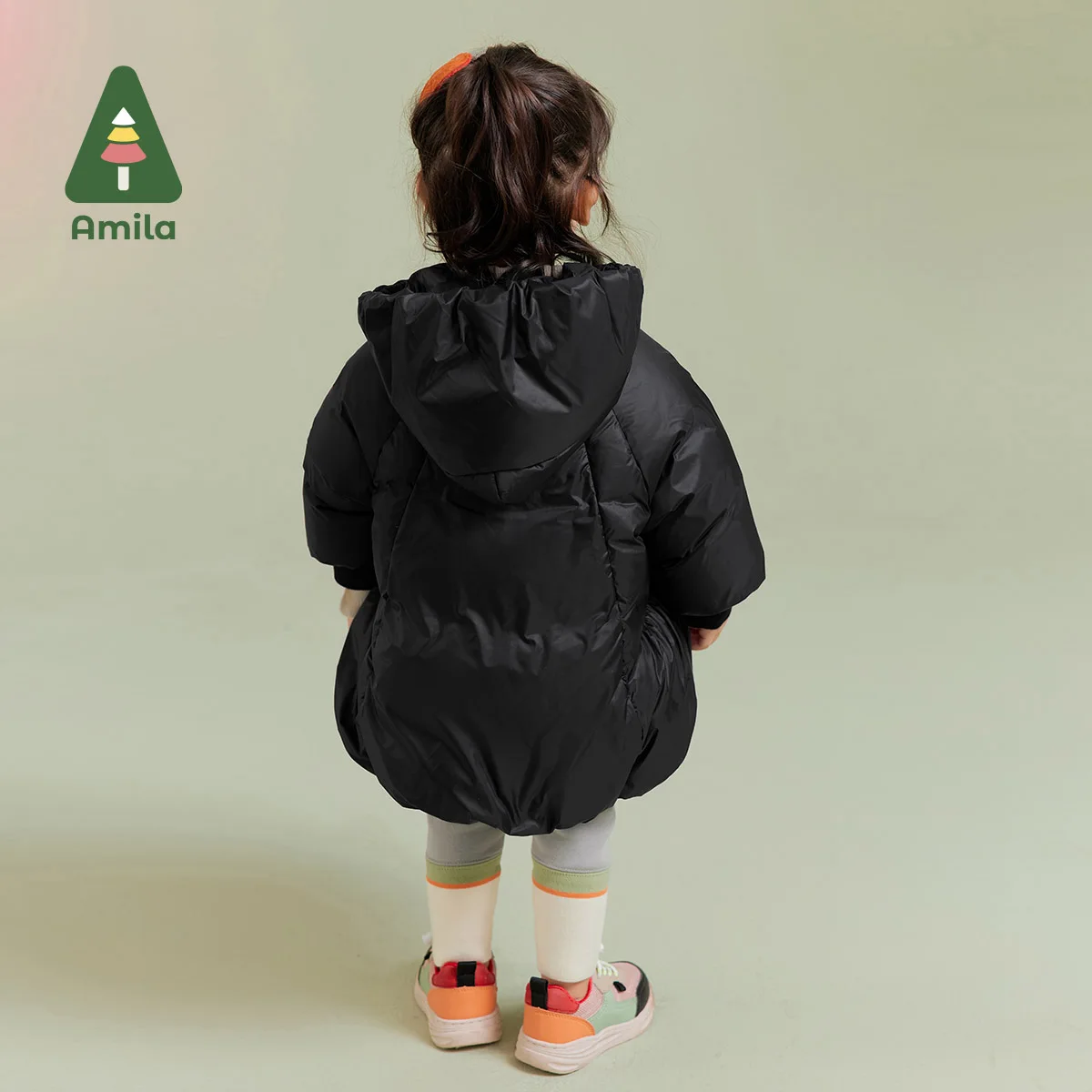 Amila Baby Girl Down Jacket 2024 Winter New Multicolour Hooded Fleecing Cute Warm Toddler Down Winter Coat  Baby Clothing