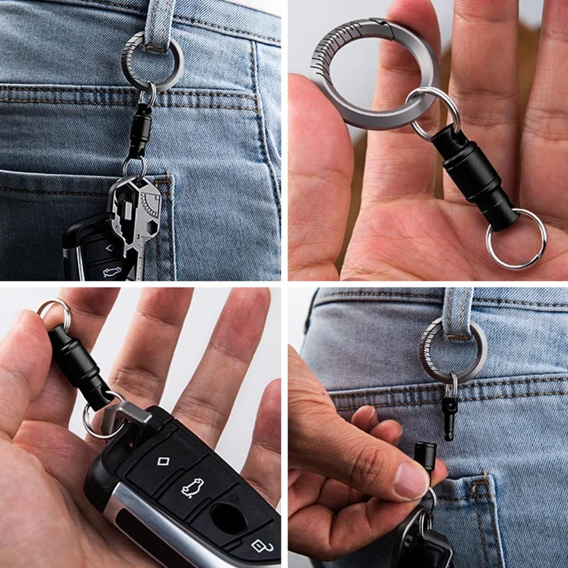 Titanium Quick Release Detachable Keychain Clip For Men & Women DIY Clip For Home Office