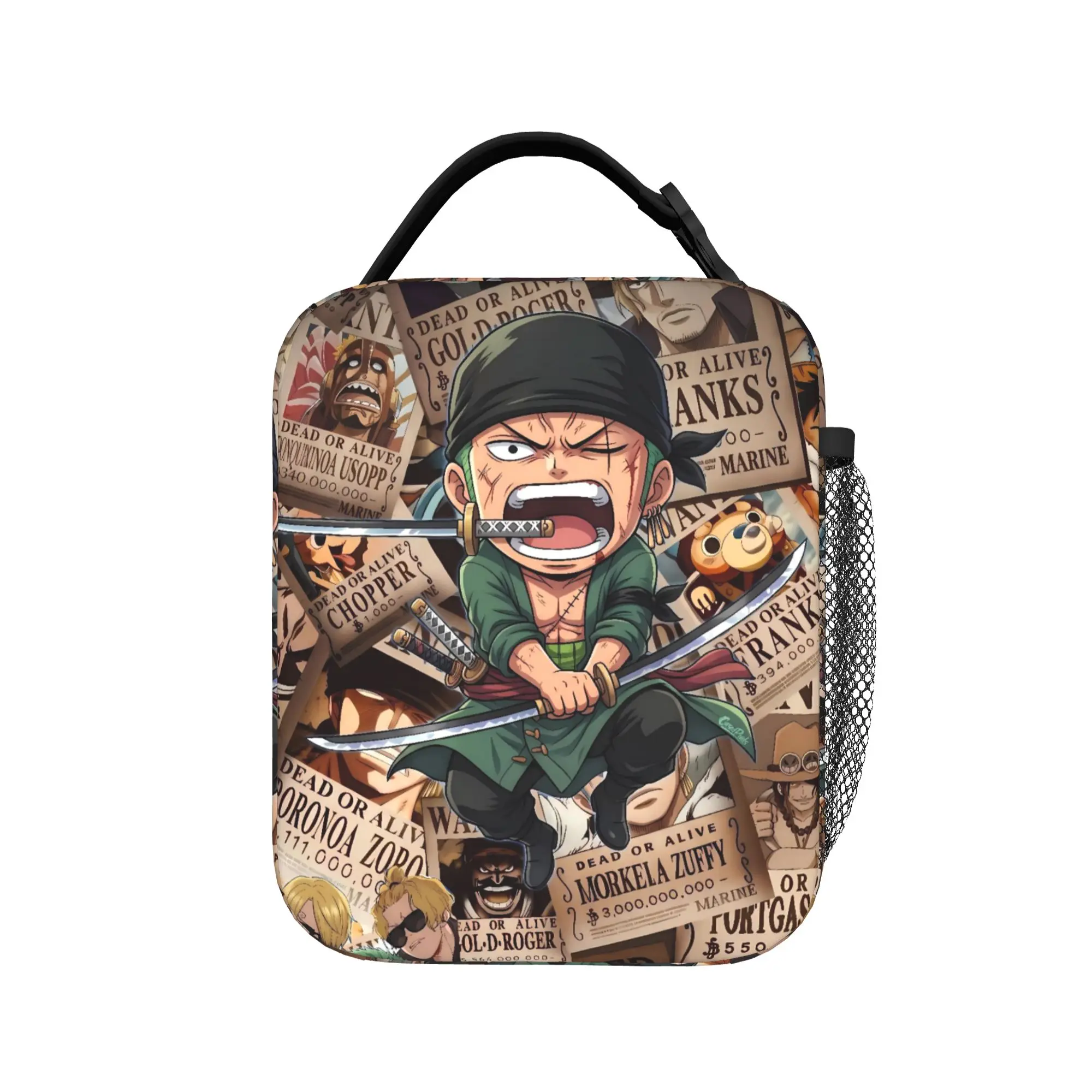 Zoro Village Manga Lunch Bag Ones Pieces Picnic Lunch Box For Girl Boy  Funny Print Thermal Tote HandbagsPortable Cooler Bag