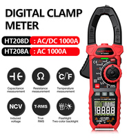 HT208 Series Current Clamps Meter Professional True-RMS Digital Multimeter Amperometric Clamp 1000V 1000A VFD NCV Voltage Tester