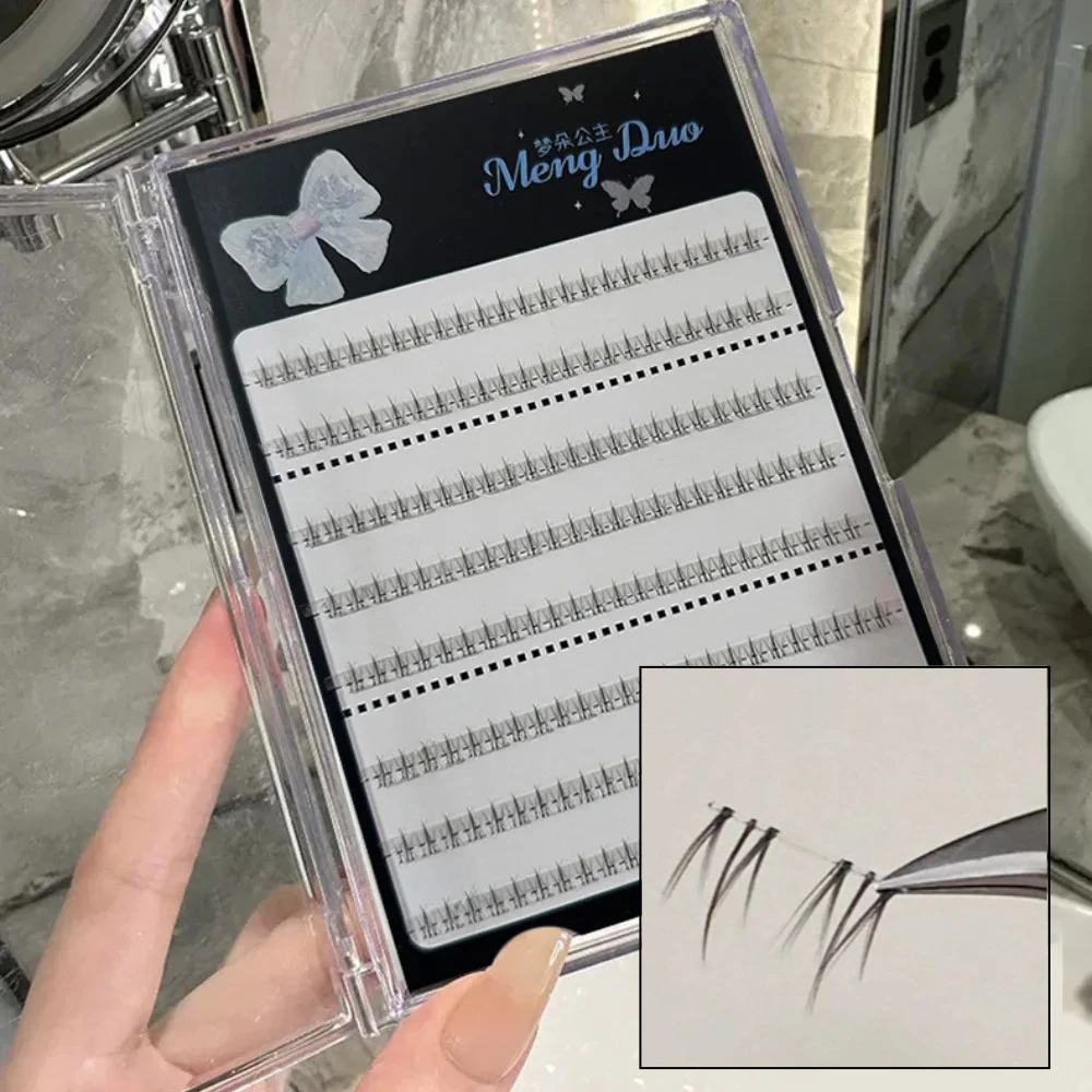 

8 Rows Glue Free Lower Eyelash Small Flame False Eyelashes Transparent Terrier Single Cluster Segmented Lashes Makeup Tools