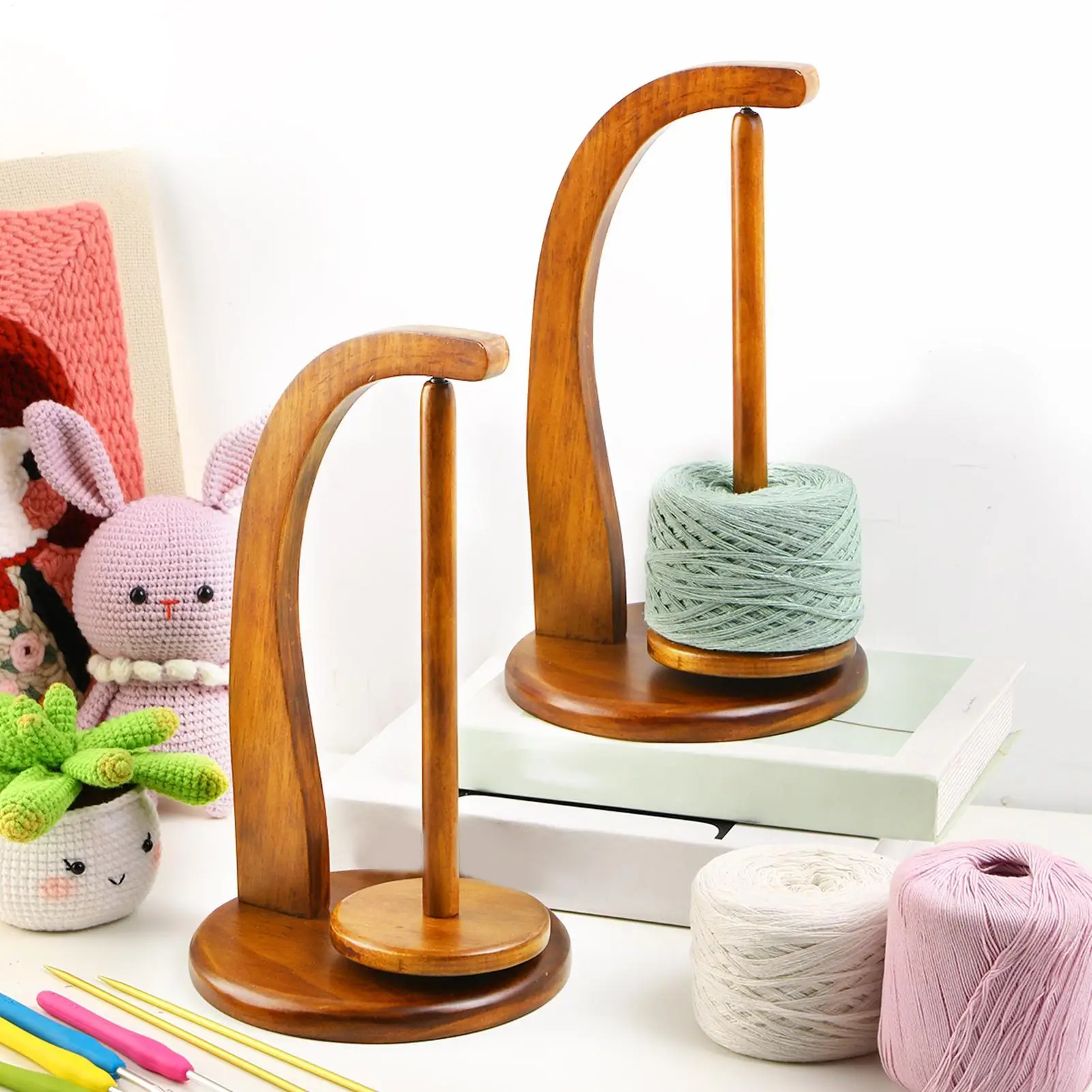

Yarn Holder Wooden Magnetic Spinner Wool Organizer Knitting Yarn Holder For Mom Beginners Grandma Birthday Holiday Mother's Day