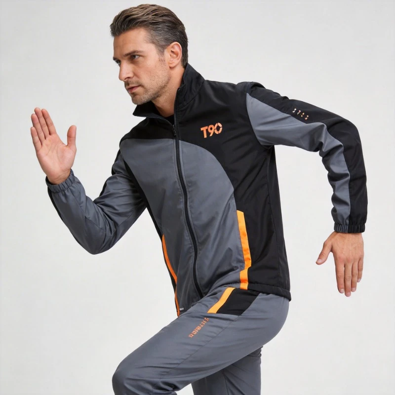 2026 Outdoor 2 Pieces Sets Sportswear Men's Running Sets Jogging Sports Jacket+Pants Sweatsuit Father's Gift Workout Clothes