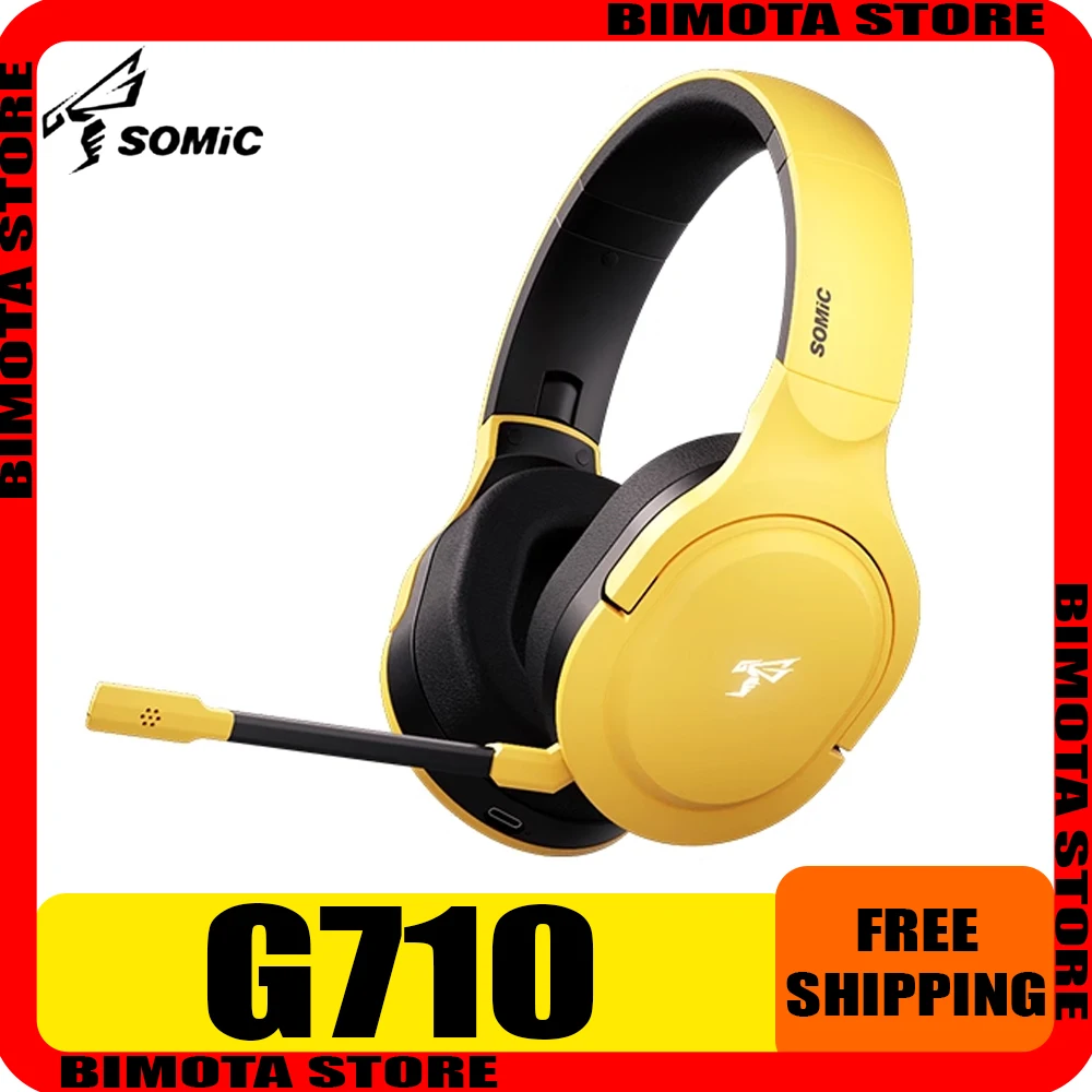 

Somic G710 Wireless Headphones Low Delay Three Mode FPS Gaming Headset Long Standby AI Noise Reduction PC Gamer Accessories Gift