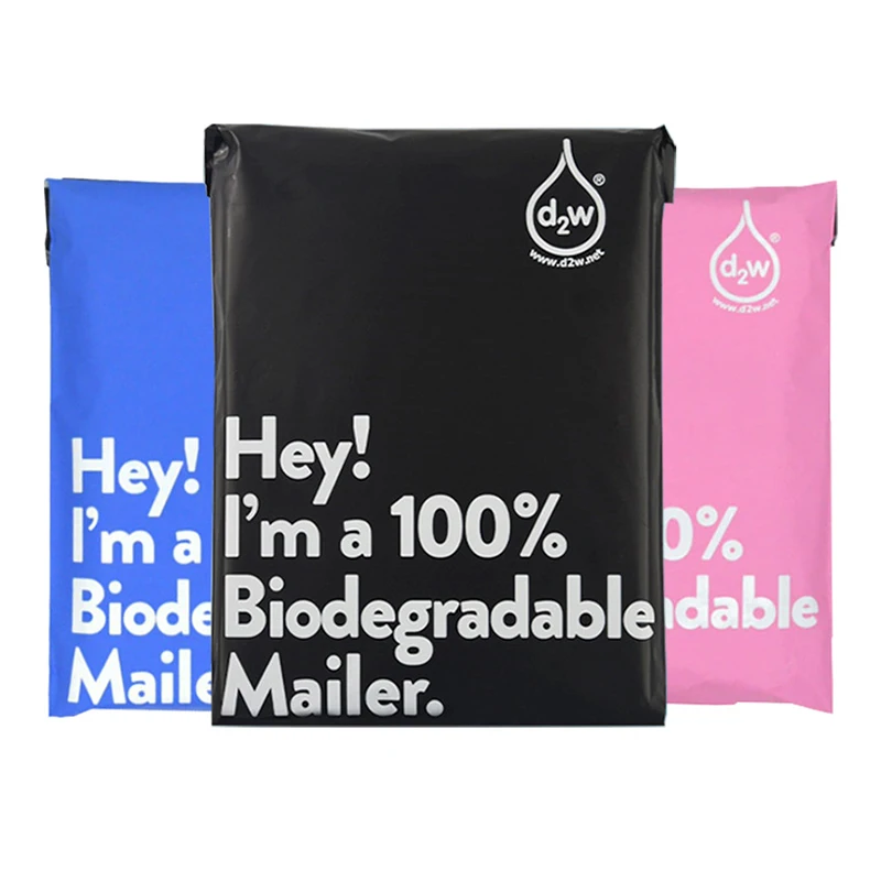 

50Pcs 3 Sizes Environmentally Friendly Express Bag Biodegradable Courier Bags Pink/Blue Poly Mailer Shipping Packaging Envelope