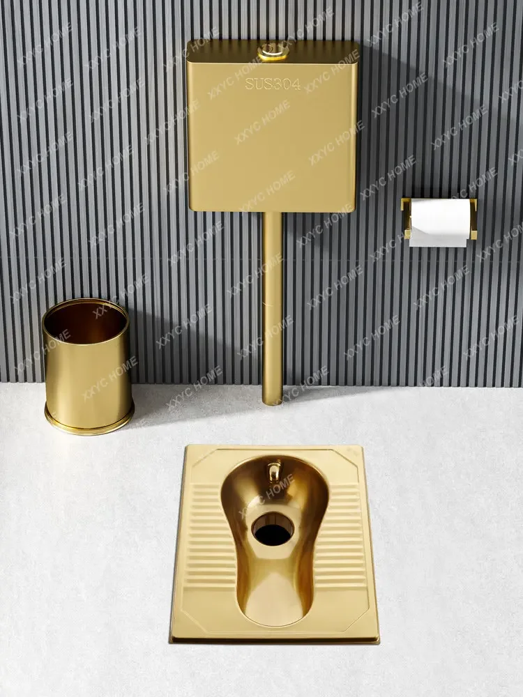 

Golden Stainless Steel Toilet Potty Chair Type Water Tank Integrated Set Squat Urinal Toilet Toilet Bathroom