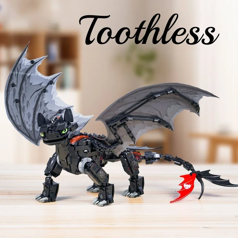 

New Anime How To Train Your Dragon Night Shadow Dragon Toothless Model Assembling Toys Desktop Ornament