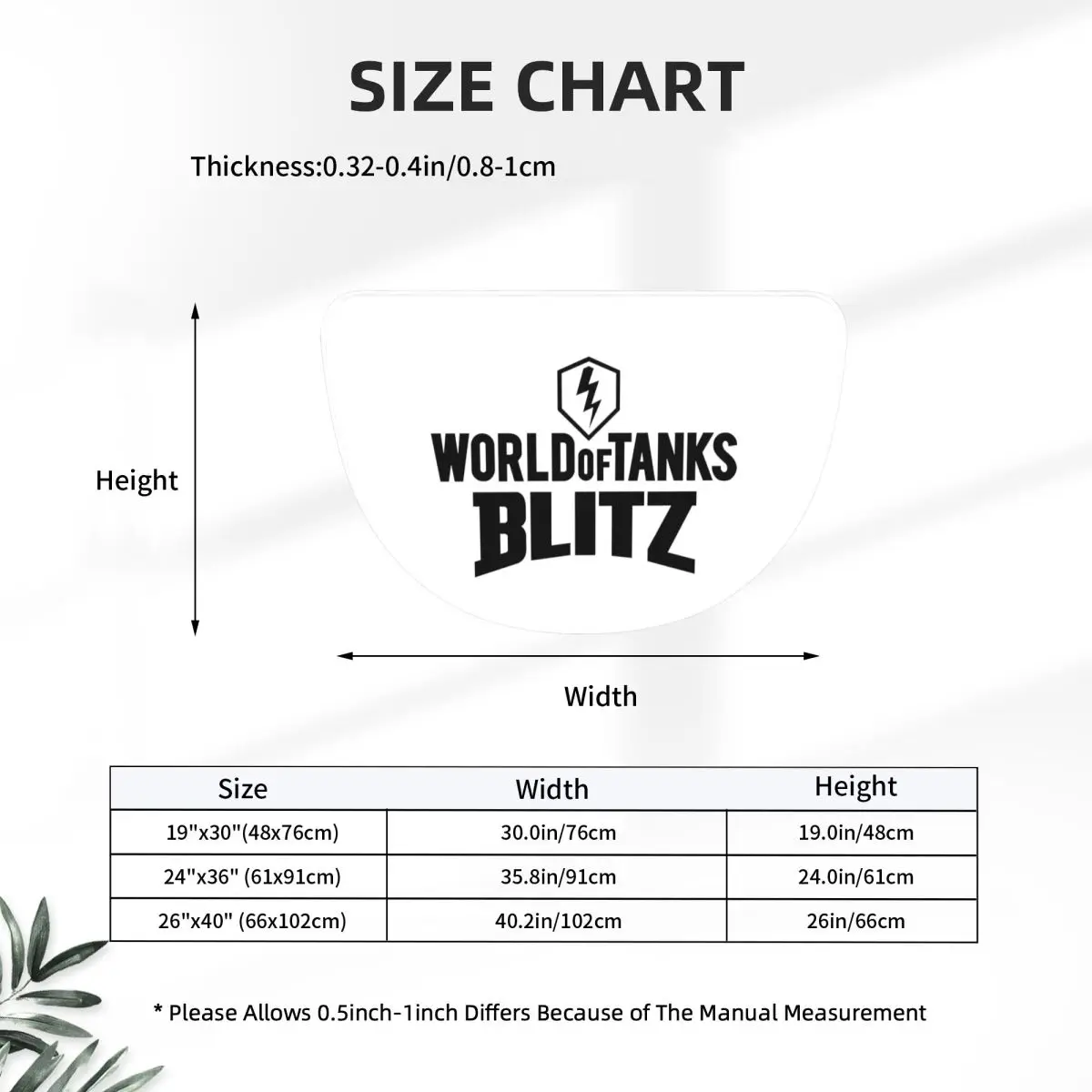 World Of Tanks Blitz Logo Soft Flannel Half Round Doormat Non Slip Bathroom Mat Absorbent Floor Carpet for Garage