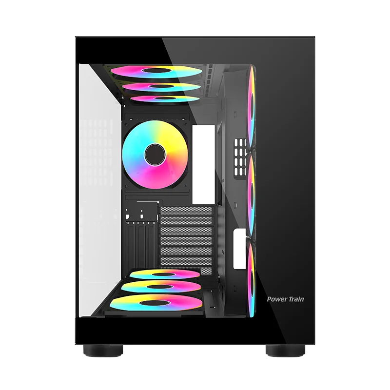 Power Train  DreamLand ATX PC case Sea view room Computer Case Panoramic Tempered Glass Side Transparency