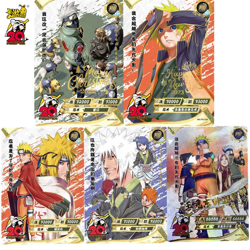 2023New KAYOU Naruto Card 20th anniversary Rare Anime Character Collection Card regalo giocattolo per bambini