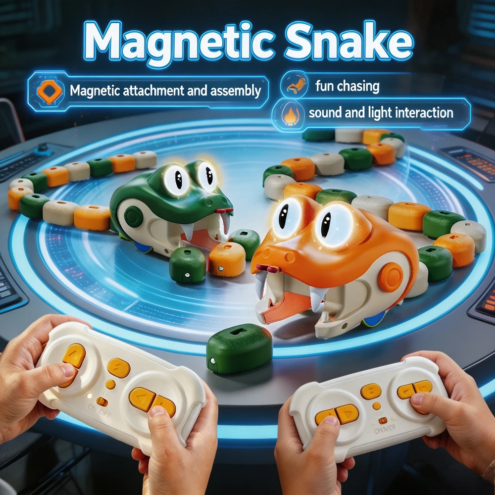 Image of Ferngesteuertes Magnetisches Greedy Snake Kampfspielzeug Interaktives Zählspiel Lehrreiches Wettbewerbs-RC-Spielzeug Geburtstagsgeschenk