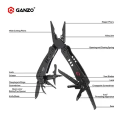 Ganzo G302 G302B G302H Multi pliers 26 Tools in One Hand Tool Set Screwdriver Kit Portable Folding Knife Stainless pliers