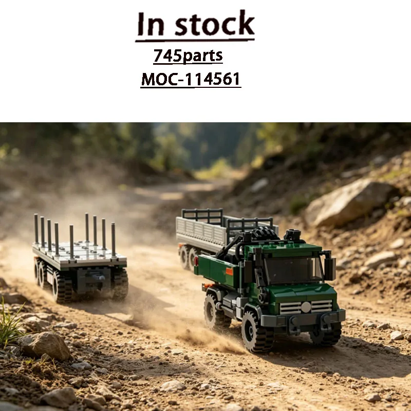 

MOC-114561 City Transport Truck + Trailer Building Block Model 745 Parts MOC Creative Kids Birthday Building Blocks Toy Gift