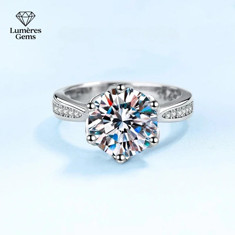 

Platinum PT950 3Carat Women's Engagement Ring VVS1 D-Color Moissanite Diamond Anniversary Wedding Gift for Girlfriend