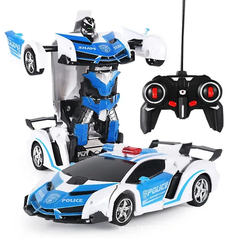 2 in 1 Electric Cars RC Car Transformation Robots Children Toys Outdoor Remote Control Sports Deformation Car Robots Model Toy