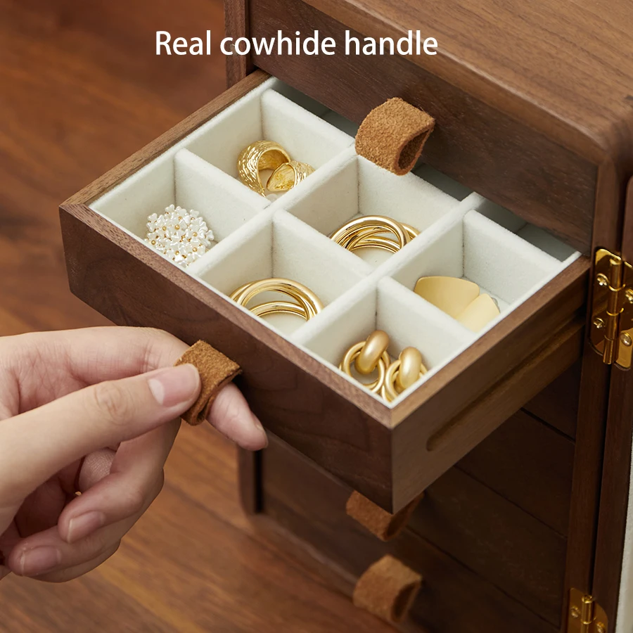 Extreme experience modern style log jewelry storage display cabinet multi-function space saving can be customized capacity