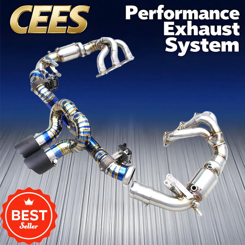 CEES Exhaust Pipe Manifold with 200cell Catalyst for Porsche 911 992 GT3 RS 4.0L 2020-2024 Performance Exhaust Catback System