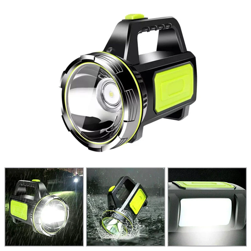 Linterna de luz LED recargable, lámpara portátil para el hogar, Camping al aire libre, Nightwalk, foco de mano