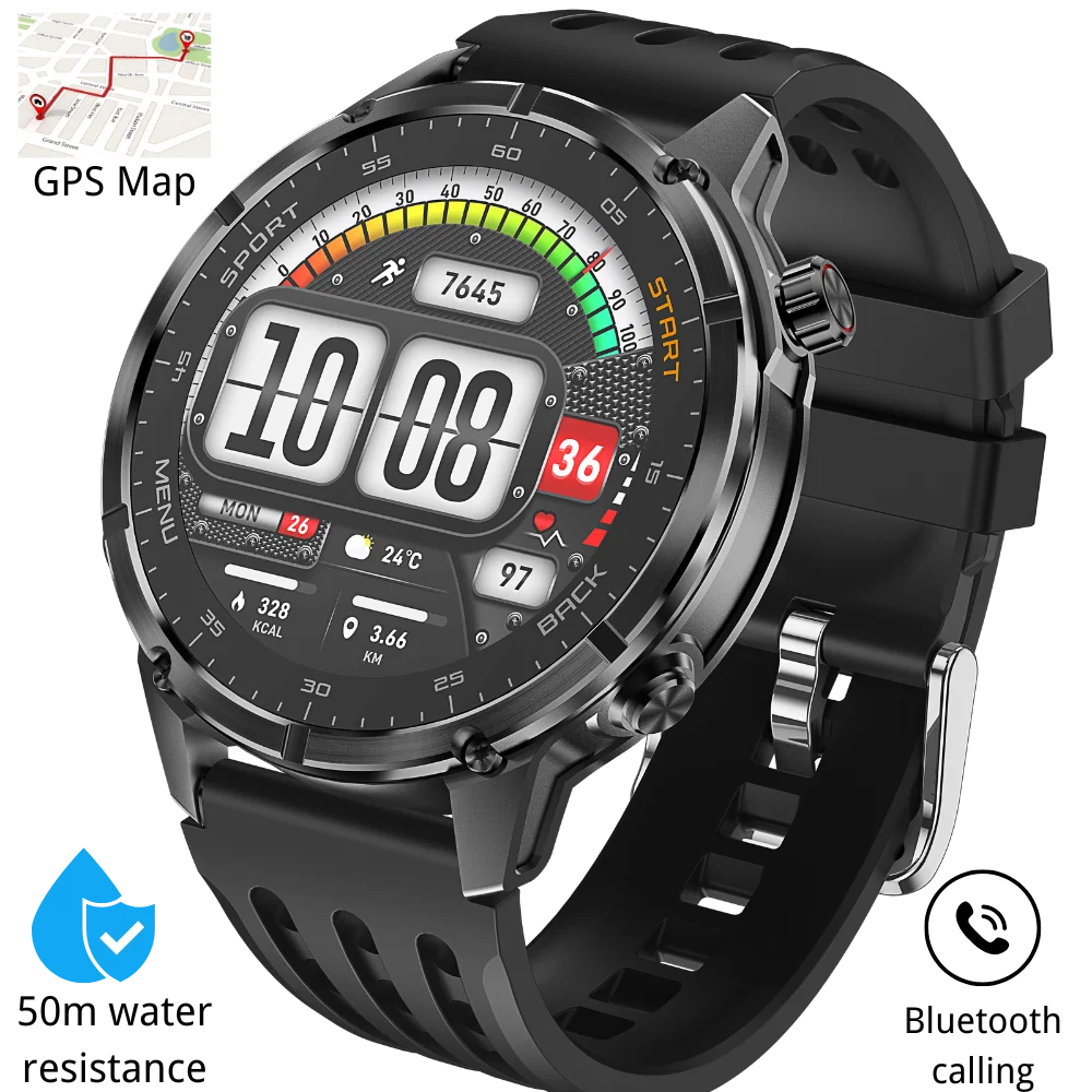 

2025 Новые часы с GPS, военные часы для мужчин, 1,43 дюйма, AMOLED-компас, высота, Bluetooth-часы для звонков для бега на открытом воздухе, пешего туризма