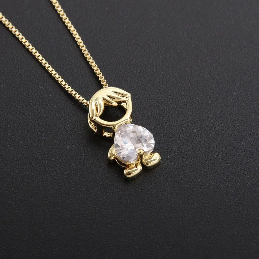 Colgante Chapado en Oro para Niños y Niñas, Encantador Amuleto de Estilo Moderno, Cadena Chapada en Oro con Base de Cobre, Colgante Hueco, Regalo para el Día de la Madre