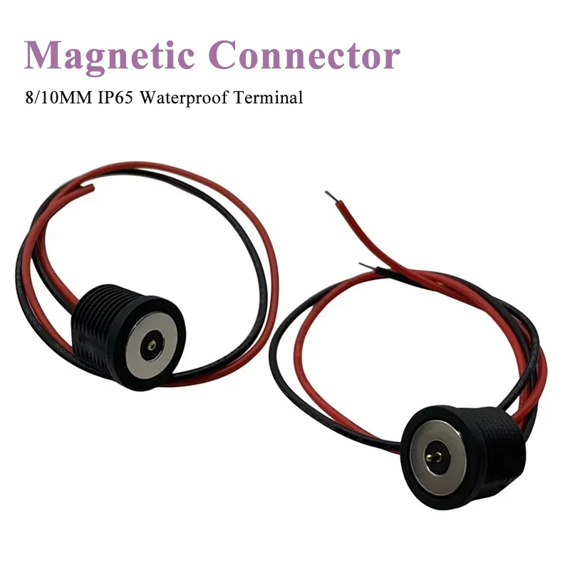 Magnetic Connector 8MM 10MM Male Female Interface Charging Power Wire with Magnetic Suction Pogopin Contact Adsorption Terminal