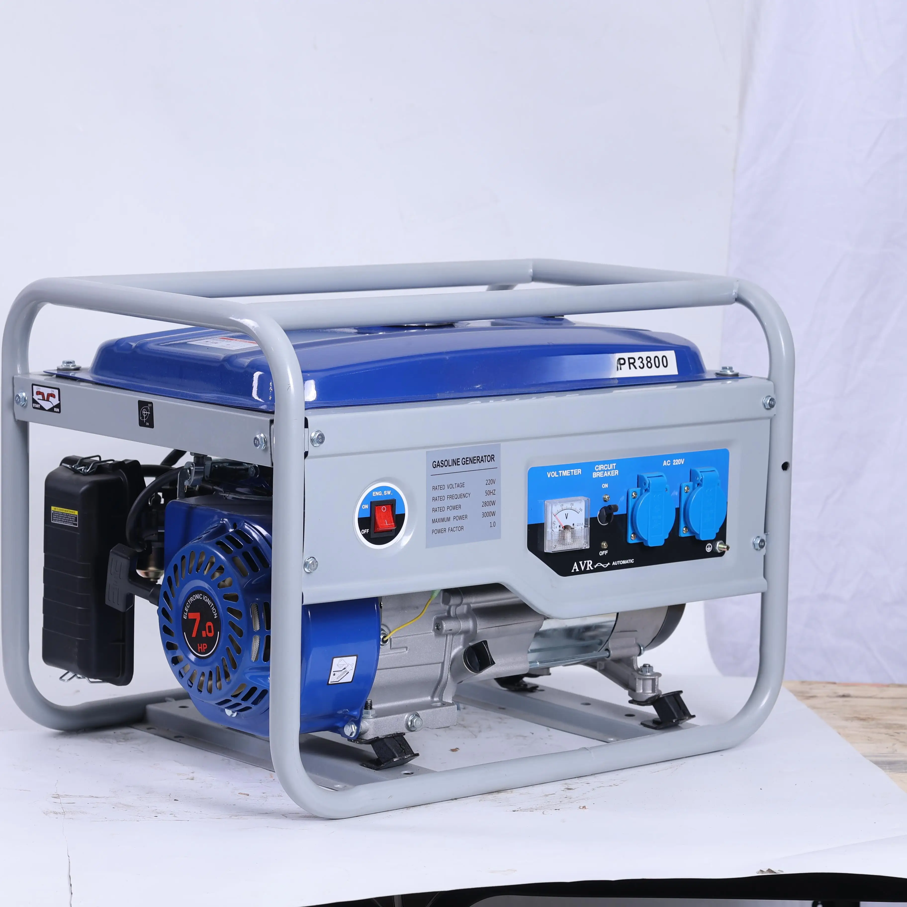 مولد 2000 وات، مولد 220 فولت 50 هرتز، 4 أشواط، مادة معدنية بالكامل، مبرد بالهواء الكهربائي للاستخدام المنزلي