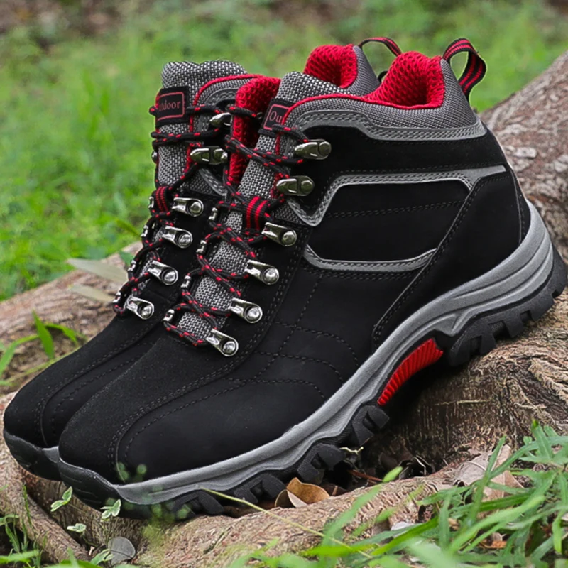 Hot Selling Men's Casual Shoes 2025 New Waterproof Lace Up Outdoor Hiking Shoes Winter Trend Warm Anti Slip High Top Sneakers