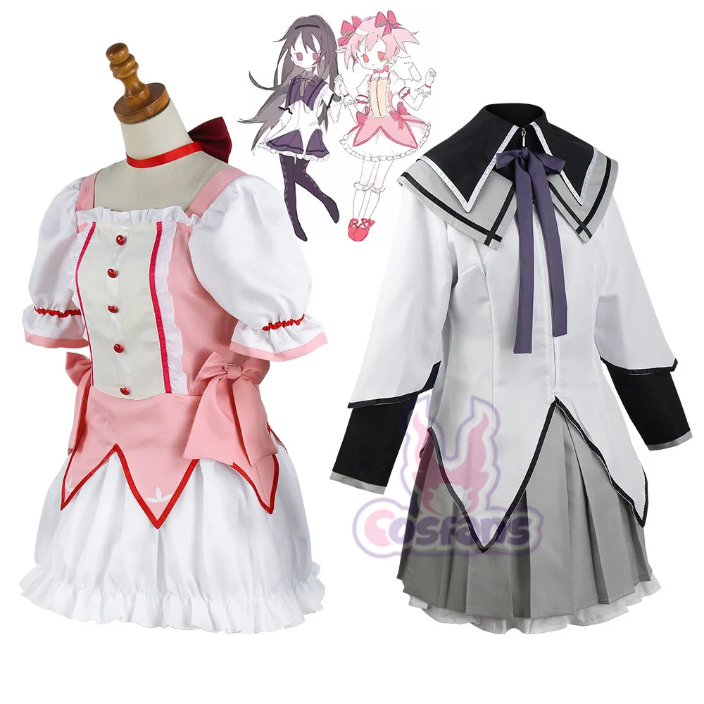 Cosplay Anime Kaname Madoka Cosplay Costume Magica Kaname Dress Wig Kaname Madoka Outfits for Comic Con Akemi Homura Cosplay