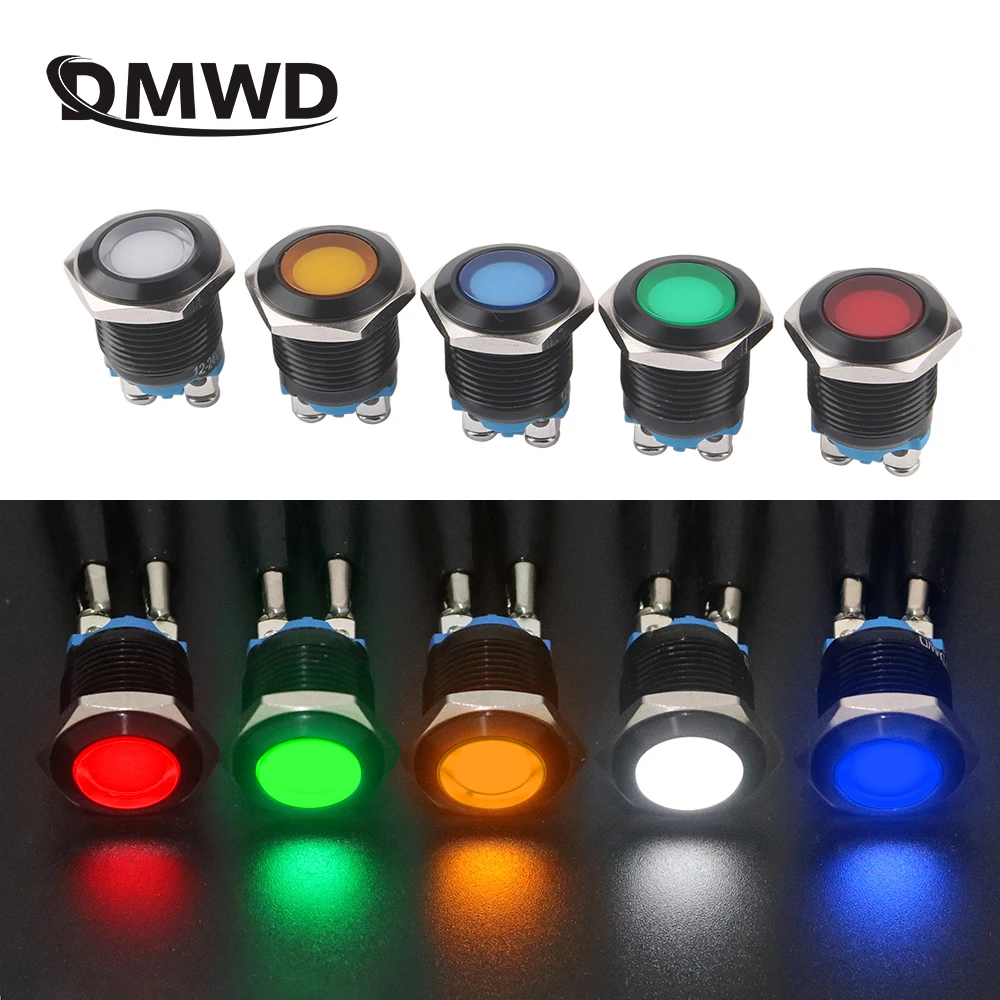 مؤشر ليد معدني مضاد للوهج للسيارة ، مؤشر معدني ، ألومينا سوداء ، إنتاج ذاتي الصنع ، 1 ، 16 ، 12 فولت ، 24 فولت ، العاصمة ، V ، V ، V ، AC ، AC ، 1 نو