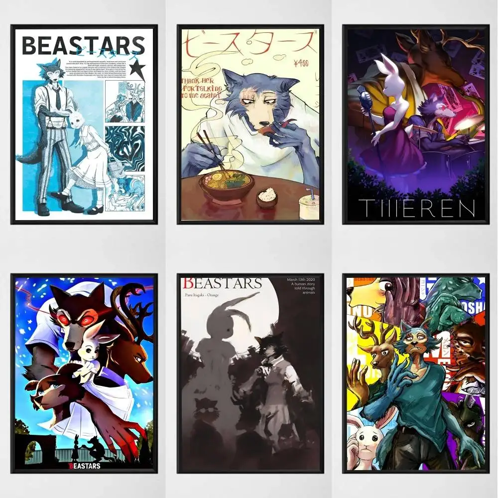 Cartoon Anime B-BeastarS Manga posters Self-adhesive Paper Print Home Living Room Bedroom Entrance Bar Cafe Art