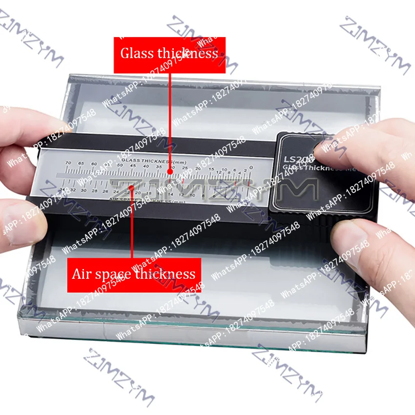 LS200 Scale Laser Glass Thickness Gauge Meter For Glass Measure Double Triple Glaze Insulated Glass Thickness Measurement Device