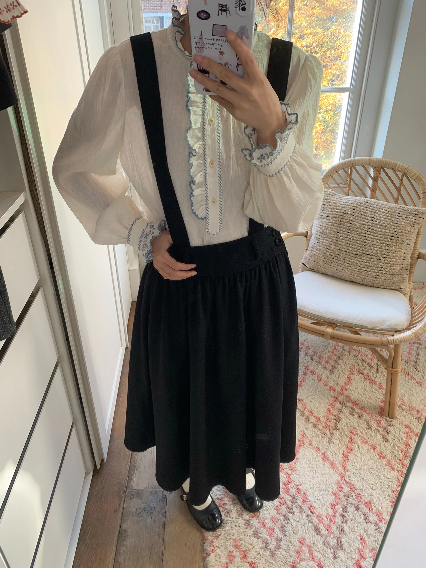 

Льняная блузка Briti Sle с вышивкой, воротником Питер Пэн, контрастной цветочной вышивкой, Miss Bird, Ciwalk Wear