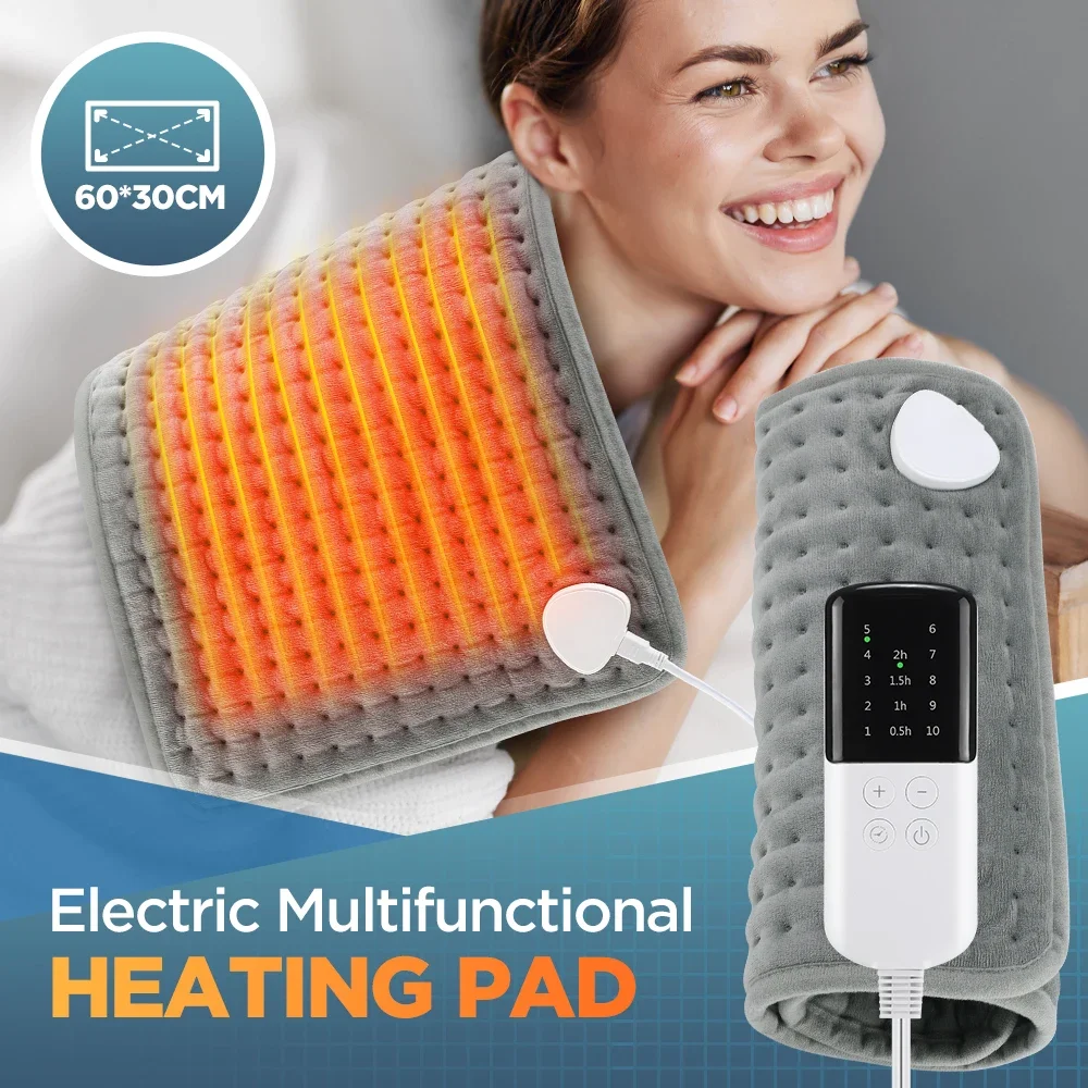60x30CM Electric Heating Pad for Back and Leg 10 Heat Levels Temperature Control Hot Compress Fast Heating Mat Pet Warming Mat